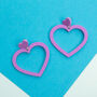 Heart Cut Out Acrylic Earrings, thumbnail 1 of 2