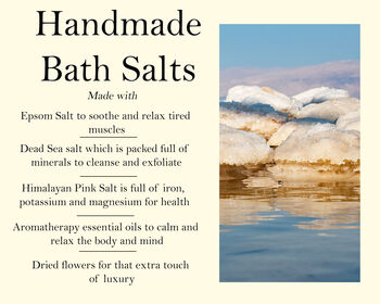 Spa Gift Set For Her. Bath Salts, Beeswax Hand And Foot Balm, 2 of 5