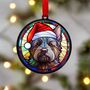 Cairn Terrier In Santa Hat Suncatcher Decoration, thumbnail 5 of 6