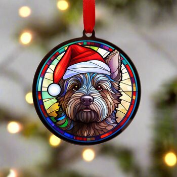 Cairn Terrier In Santa Hat Suncatcher Decoration, 5 of 6