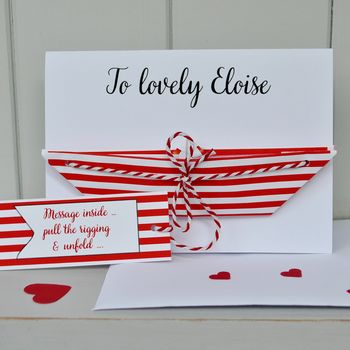Personalised Nautical Paper Boat Card, 2 of 7