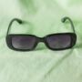 Glossy Black Rounded Rectangle 90s Look Sunglasses, thumbnail 1 of 3