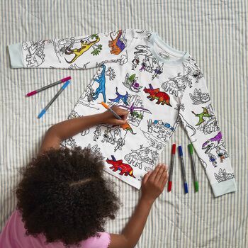 Dinosaur Colour In Pyjamas + 10 Pens Colouring Kit, 11 of 12