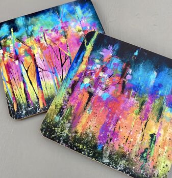 Colourful Abstract Woods Placemats X Two, 4 of 9