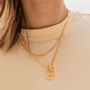 Celestial Moon Pendant T Bar Necklace, 2 of 5