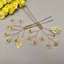 Yellow Flower Hair Pin Set Of Two, thumbnail 3 of 9