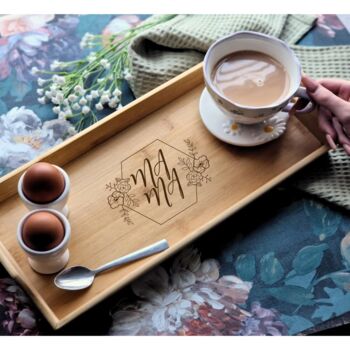 Personalised Bamboo Serving Tray With Handles, 2 of 4