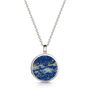 Lapis Lazuli Modern Round Locket Sterling Silver, thumbnail 3 of 10