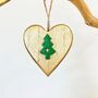 Gold Painted Heart Christmas Tree Decoration, thumbnail 4 of 4
