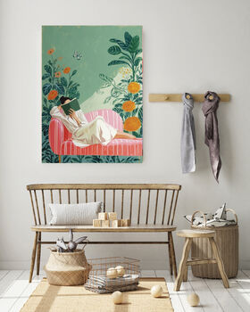 Female Book Reading Art Print, 3 of 4