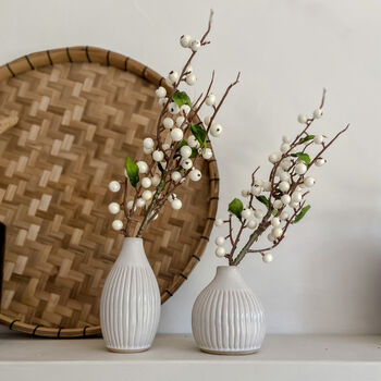 Three Ceramic Bud Vases Ivory, 2 of 4