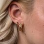 Emerald Earrings, Hoop Gift Set, Gold Hoops, thumbnail 1 of 5