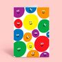 Funny Abstract Smiley Spots Birthday Thank You Card Set, thumbnail 1 of 3