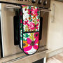 Double Oven Gloves Vivid Garden Blooms Floral, thumbnail 11 of 12