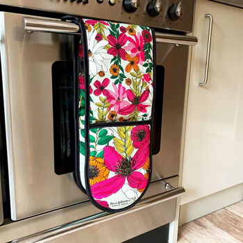 Double Oven Gloves Vivid Garden Blooms Floral, 11 of 12