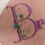 Pink Velour Wall Kite With Floral Initial Monogram, thumbnail 2 of 11