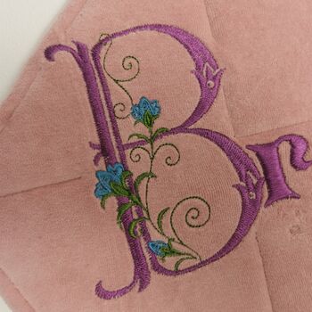 Pink Velour Wall Kite With Floral Initial Monogram, 2 of 11