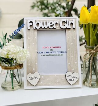 Personalised Flower Girl Gift Photo Wedding Frame, 5 of 8