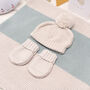 Maxi Stripe Baby Blanket, Bobble Hat And Mittens Set, thumbnail 11 of 12