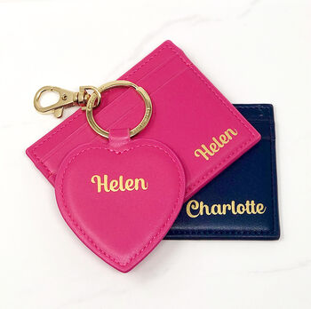 Personalised Card Holder And/Or Heart Keyring, 2 of 9