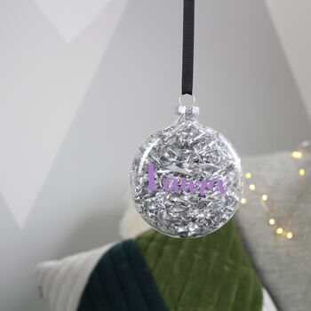 Personalised Filled Glass Bauble Christmas Decoration, 5 of 8