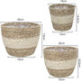 Pack Of Three Natural Seagrass Planter Baskets, thumbnail 2 of 8