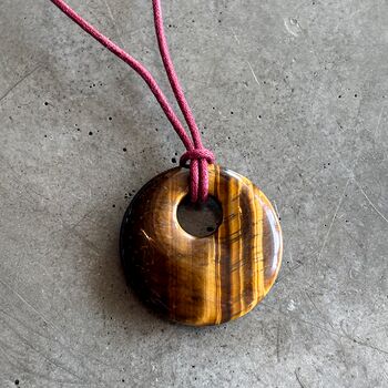 Hope Tiger's Eye Disc Cord Necklace, 2 of 5