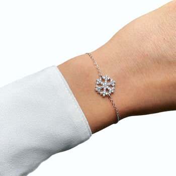 Snowflake Bracelet Rose Or Gold Plated 925 Silver, 2 of 8