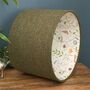 Tussock Green Tweed Floral Lined Lampshades, thumbnail 4 of 9