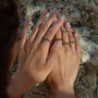 Textured Amethyst Color Floral Gold Ring, thumbnail 3 of 9