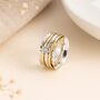 Personalised Sterling Silver And Brass Spinner Ring With Cubic Zirconia – 10mm, thumbnail 3 of 10