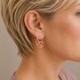 Oval Geometric Small Hoop Earrings, thumbnail 5 of 7