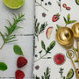 Gin Garnish Botanicals Watercolour Tea Towel Set, thumbnail 4 of 5