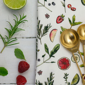 Gin Garnish Botanicals Watercolour Tea Towel Set, 4 of 5