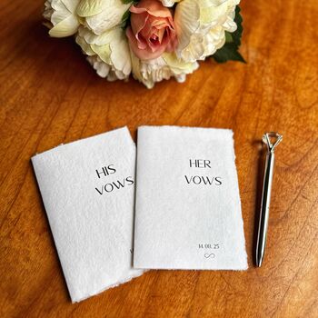 Vow Books Personalised Wedding Vow Cards Cotton Paper, 5 of 6