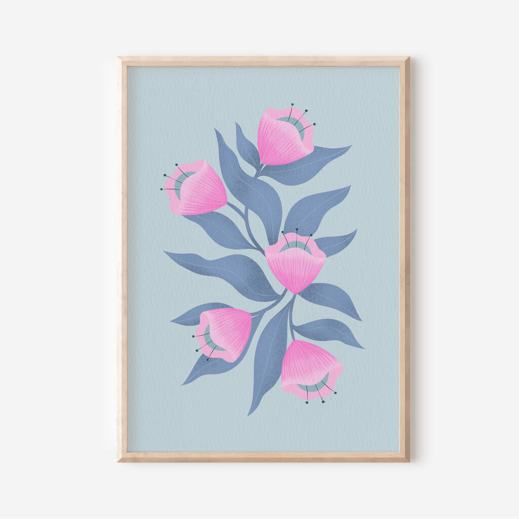 Pink Abstract Flowers, Art Print, 1 of 4