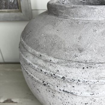Grey Distressed Stone Effect Urn Vase, 3 of 3