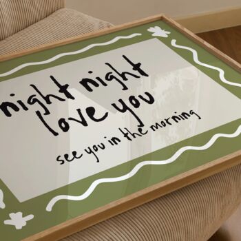 Night Night Love You Nursery Print, 6 of 6