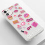 Personalised Pink Stickers Name Clear Phone Case, thumbnail 4 of 5