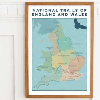 National Trails Of England And Wales Map Art Print, 2 of 8
