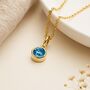 Personalised March Birthstone Necklace In Gold Plated Silver, thumbnail 4 of 10