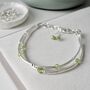 Peridot And Silver Double Stranded Bracelet, thumbnail 1 of 4