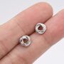 Sterling Silver Love Knot Stud Earrings, thumbnail 2 of 12