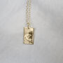 Rectangular Floral Initial Pendant Silver Or 9ct Gold, thumbnail 2 of 6