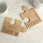 Personalised His And Hers Jigsaw Piece Set – Perfect Wedding Gift For Couples, thumbnail 1 of 4