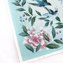 Birds, Flowers And Stars Bright Chinoiserie Print, thumbnail 4 of 5