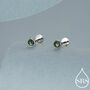 3mm Natural Moss Agate 16 G Flat Back Earrings In Sterling Silver, thumbnail 1 of 12