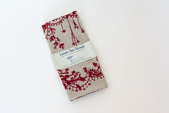 Christmas Linen Tea Towel, 4 of 6