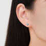 Sterling Silver Turquoise Stud Earrings, 3mm Or 4mm, Blue Or Green Turquoise Gemstone, thumbnail 6 of 12