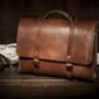 Brown Real Leather Briefcase Laptop Bag For Men, thumbnail 1 of 10